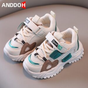 Kids Casual Color Blocking Velcro Wear-resistant Breathable Sneakers