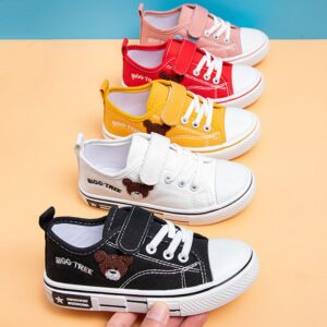 Children Casual Cartoon Embroidered Canvas Sneaker