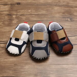 Baby Boys Cute Color Blocking Non-slip Breathable Velcro Toddler Shoes