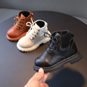 Kids Casual Solid Color Soft Bottom Single Boots