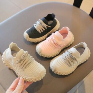 Children Kids Toddlers Girls Boys Casual Breathable Knitted Soft Bottom Sneakers
