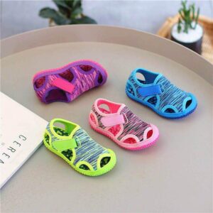 Kids Casual Candy Color Cut Out Velcro Sandals