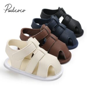 Baby Boys Simple Solid Color Soft Bottom First Walkers
