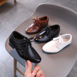 Boys Basic Solid Color Lace-up PU Shoes