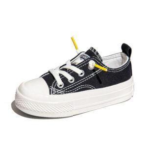 Kids Casual Solid Color Lace Up Canvas Shoes