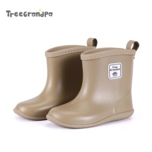 Kids Casual Solid Color Round Toe Waterproof Rain Boots