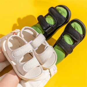 Kids Fashion Solid Color Velcro Design Sandals