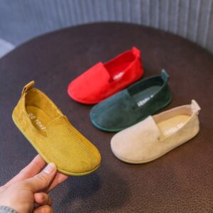 Kids Simple Solid Color Light Flats