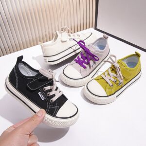 Kids Unisex Fashion Casual Basic Color Block Velcro Lace-Up Low Top High Top Canvas Shoes