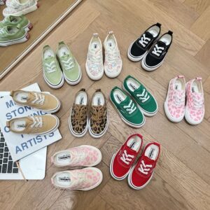 Kids Unisex Fashion Casual Basic Color-Block Print Lace-Up Low Top Canvas Shoes