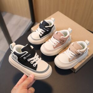 Kids Unisex Fashion Casual Basic Color Block Velcro Lace-Up Low Top PU Shoes