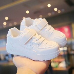 Kids Unisex Fashion Casual Solid Color Round-Toe Velcro Lace-Up Thick-Soled Sneakers