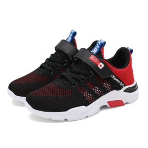 Kids Boys Girls Fashion Casual Mesh Breathable Color Matching Soft Bottom Letter Lace-Up Velcro Sneakers