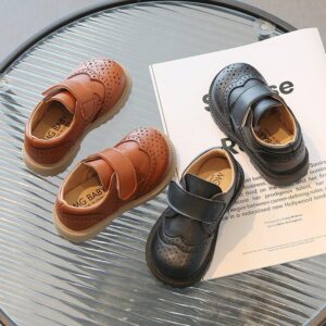 Children Kids Baby Fashion Boys Retro Hollow Velcro Flat Shoes