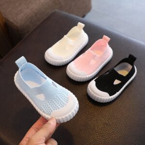 Children Kids Baby Fashion Girls Boys Woven Mesh Casual Sports Shoes