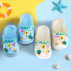 Children Kids Baby Fashion Girls Boys Cartoon Flower Rainbow Soft Sole Casual Clogs Slippers Shoes
