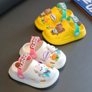 Children Kids Baby Fashion Girls Boys Cartoon Rabbit Bear Soft Sole Casual Clogs Slippers Shoes