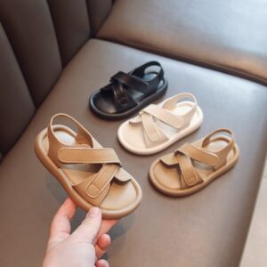 Children Kids Baby Fashion Girls Boys Soft Bottom Cross Beach Casual Sandals Shoes