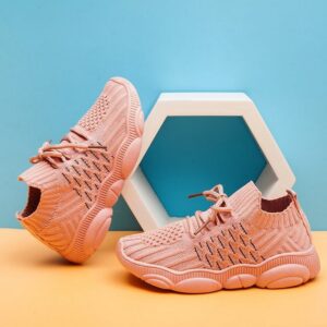 Kids Toddler Girls Boy Fashion Breathable Comfort Mesh Knit Sneakers