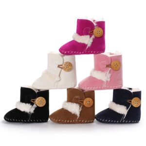Kids Baby Girl Boy Fashion Warm Shoes Semi-Soled Ski Boots Toddler Shoes