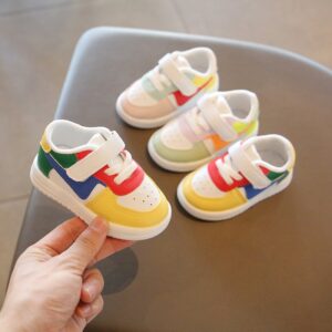 Kids Casual Color Blocking Soft-soled Breathable Sneakers