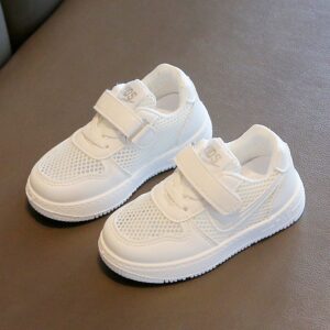 Kids Casual Breathable Mesh White Sneakers