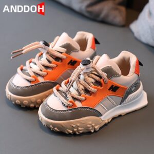 Kids Casual Color Blocking Lace Up Anti-slip Sneakers