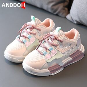 Kids Casual Sporty Color Blocking Breathable Lace Up Soft Bottom Sneakers