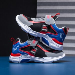 Kids Boys Casual Color Blocking Breathable Comfortable Velcro Sneakers