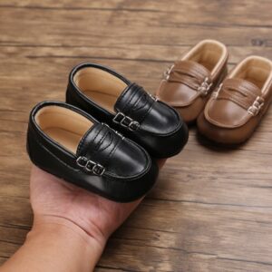 Baby Basic Solid Color Soft Bottom PU First Walkers