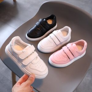 Kids Simple Solie Color Double Velcro Design Soft-soled Comfortable Breathable Sneakers