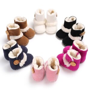 Baby Basic Solid Color Non-slip Fleece-lined Warm Snow Boots