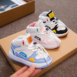 Kids Casual Color Blocking Lace Up Sneakers