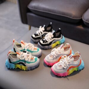 Kids Fashion Multicolor Rubber Sole Sneakers