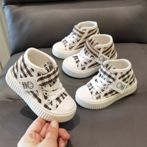 Kids Boys Girls Casual Cute Velcro Flat Thick-Soled Sneakers
