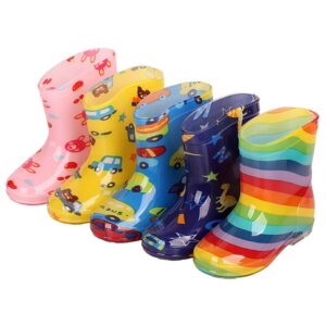 Kids Cute Cartoon Car Flower Stripe Strawberry Bow Rain Boots