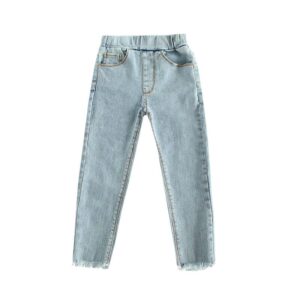 Girls Simple Solid Color Casual Jeans
