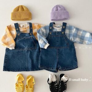 Kids Baby Boys Girls Casual Cute Basic All-Match Denim Strap Shorts