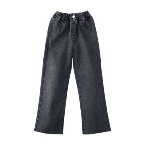 Kids Teen Toddler Big Girls Spring Autumn Fashion Casual Straight Wide Leg Jeans