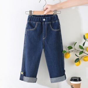 Kids Toddler Big Girls Spring Autumn Fashion Casual Straight Jeans