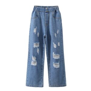 Kids Teen Girl Vintage Ripped Jeans
