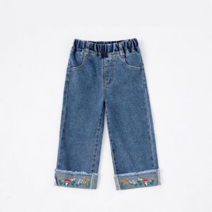 Children Kids Baby Fashion Girls Casual Basic Loose Denim Pants