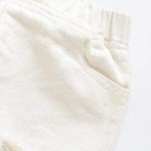 Girls Fashion Solid Color Hole Design Jeans