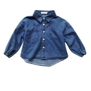 Girls Fashion Lapel Design Single-breasted Blouse