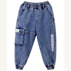 Boys Fashion Elastic Design Denim Pants