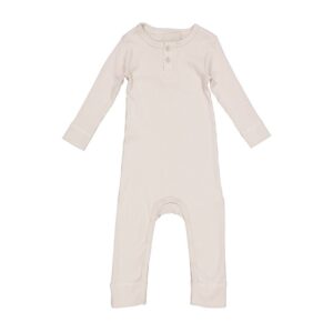 Kids Baby Boys Girls Casual Cute Solid Color Rib-Knit Long Sleeve Romper