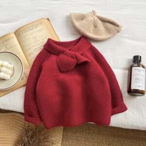 Baby Girl Fashion Autumn And Winter Solid Color Sweater