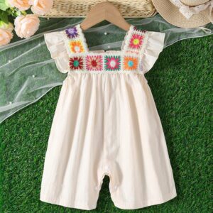 Baby Girl Fashion Retro Boho Flying Sleeve Jumpsuits