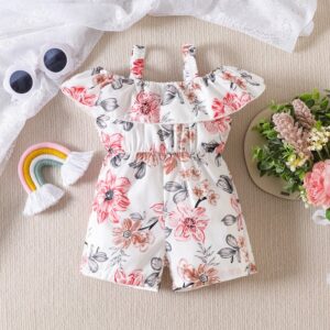 Baby Girl Cute Tiny Flower Sling Rompers