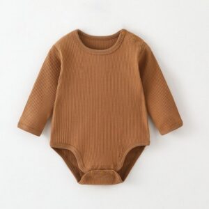 Baby Fashion Solid Color Long-Sleeve Rompers